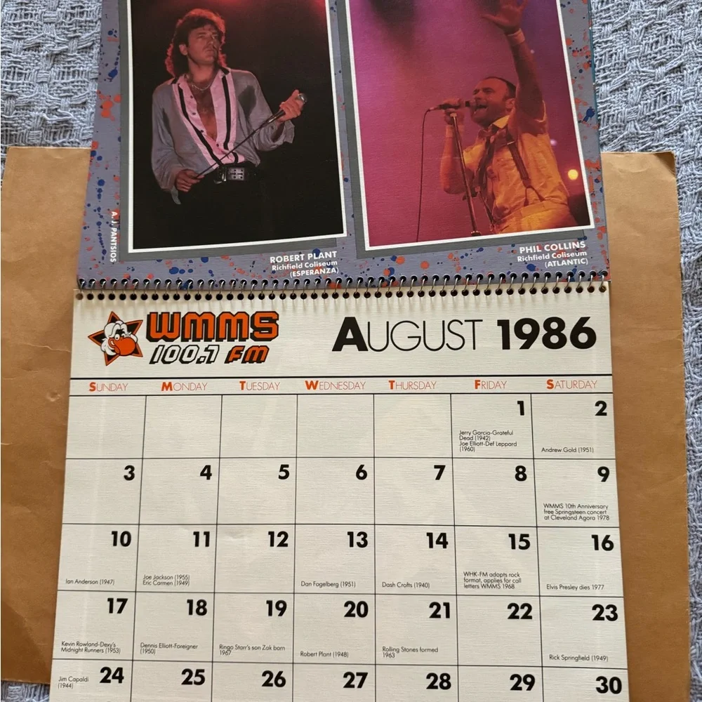 MMS Design Studio 1986 Calendar - Bold Red and Yellow